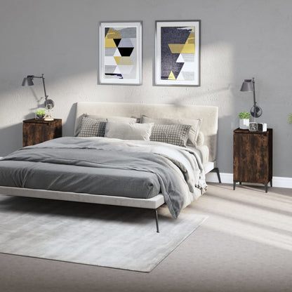 Pair of Tranquil Nights: White Engineered Wood Bedside Cabinets (Set of 2)