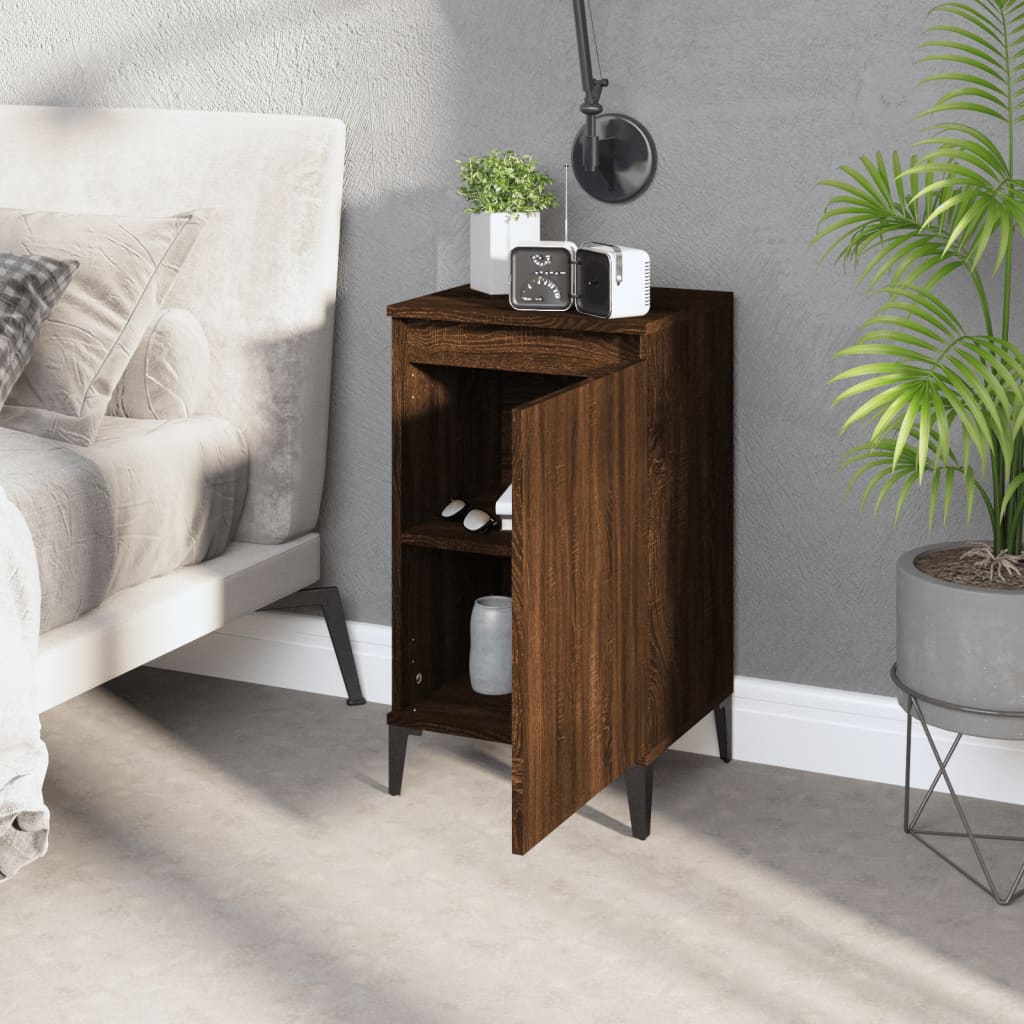 Pair of Tranquil Nights: White Engineered Wood Bedside Cabinets (Set of 2)