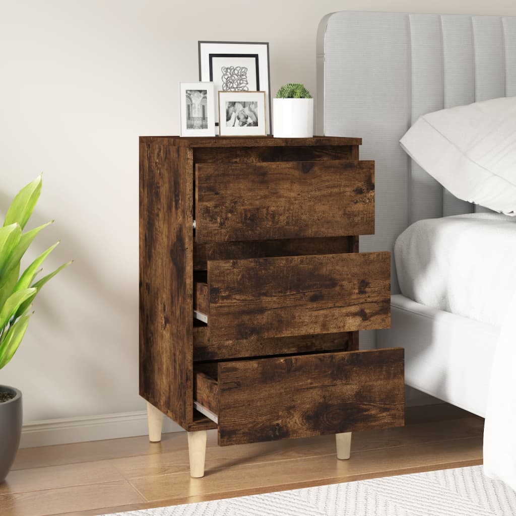Luminous Dreams: White Engineered Wood Bedside Cabinet