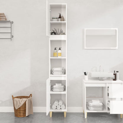 Pure White Engineered Wood Vanity Organizer for Bathrooms