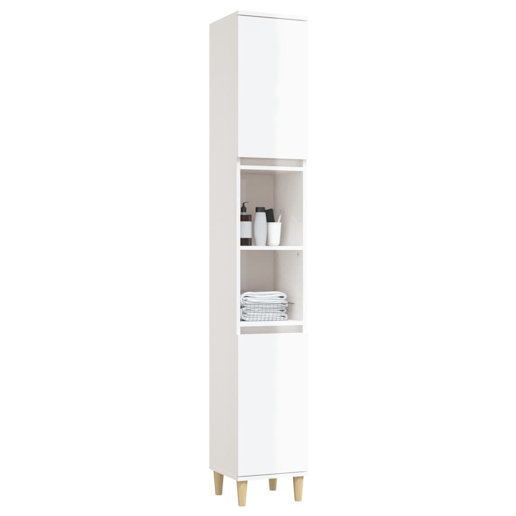 Pure White Engineered Wood Vanity Organizer for Bathrooms