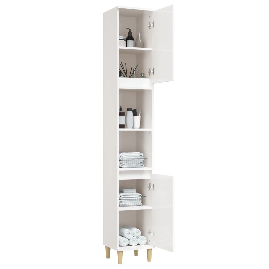 Pure White Engineered Wood Vanity Organizer for Bathrooms