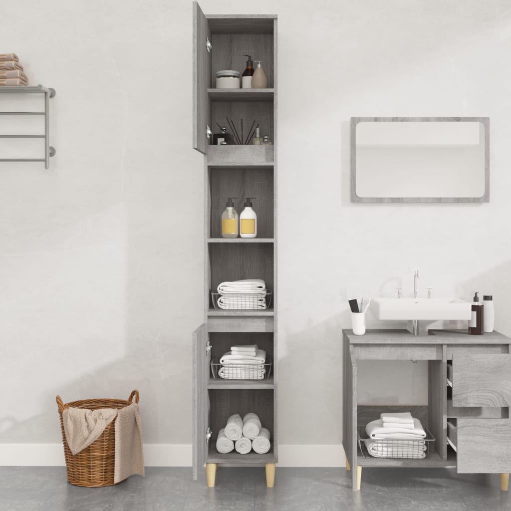 Pure White Engineered Wood Vanity Organizer for Bathrooms