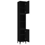 Ebony Elegance: Engineered Wood Bathroom Cabinet