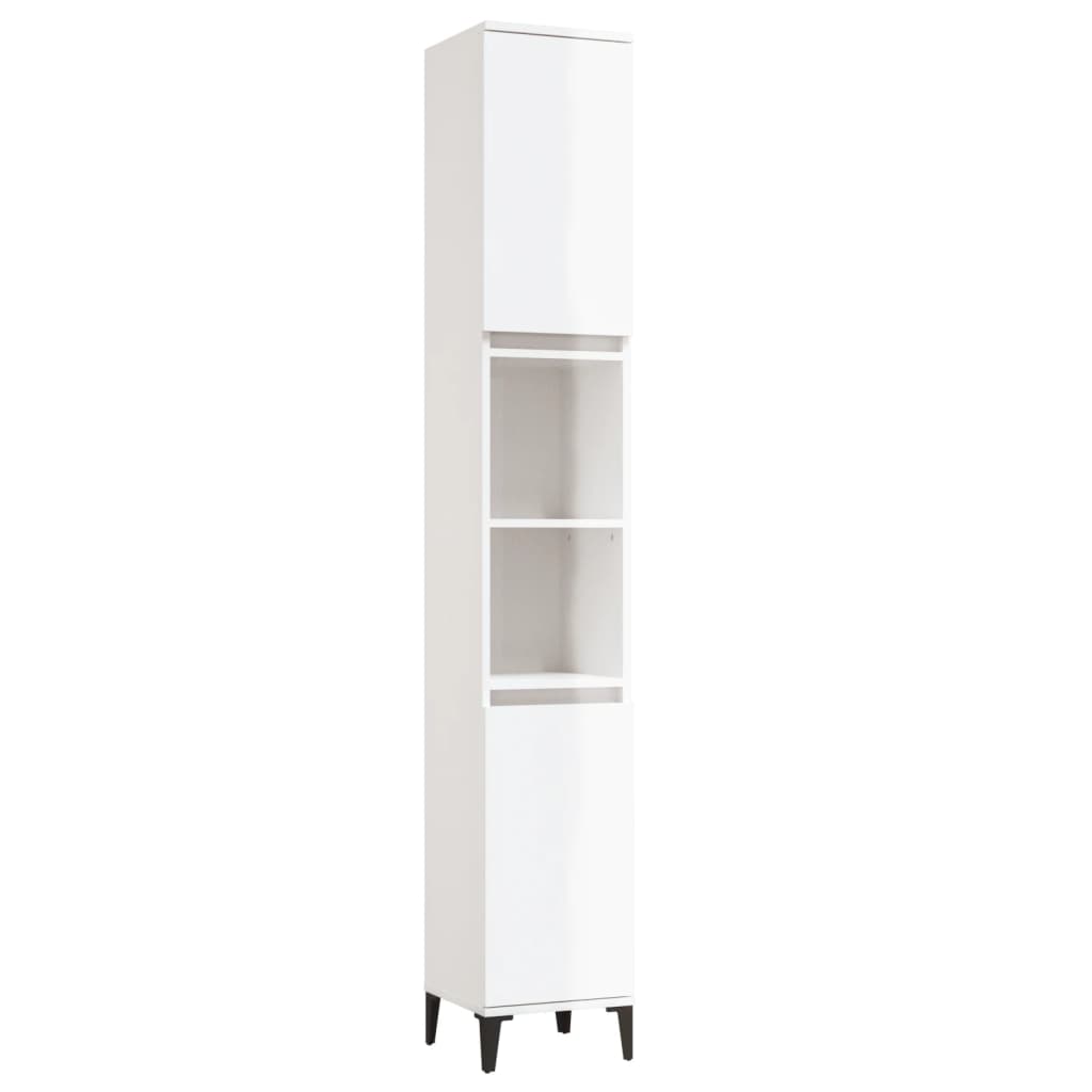 Ebony Elegance: Engineered Wood Bathroom Cabinet