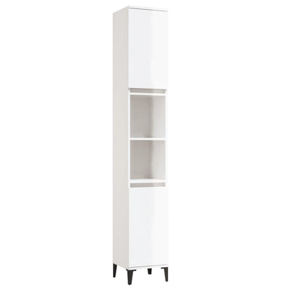 Ebony Elegance: Engineered Wood Bathroom Cabinet