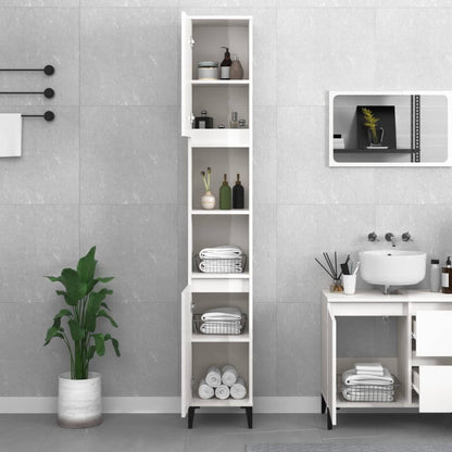 Ebony Elegance: Engineered Wood Bathroom Cabinet