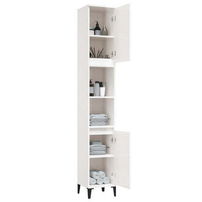 Ebony Elegance: Engineered Wood Bathroom Cabinet