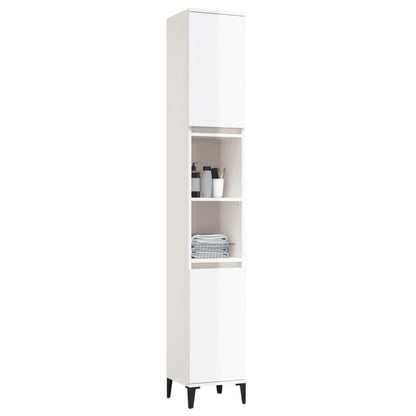Ebony Elegance: Engineered Wood Bathroom Cabinet