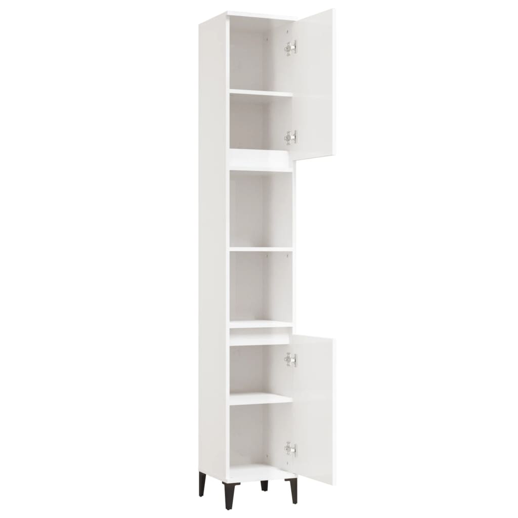Ebony Elegance: Engineered Wood Bathroom Cabinet