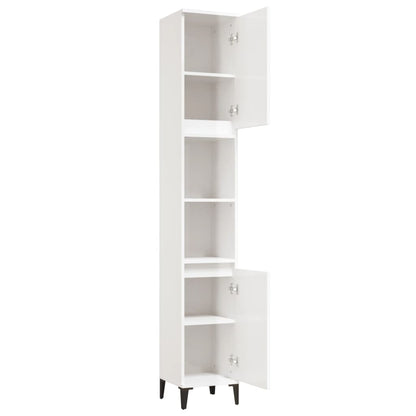 Ebony Elegance: Engineered Wood Bathroom Cabinet