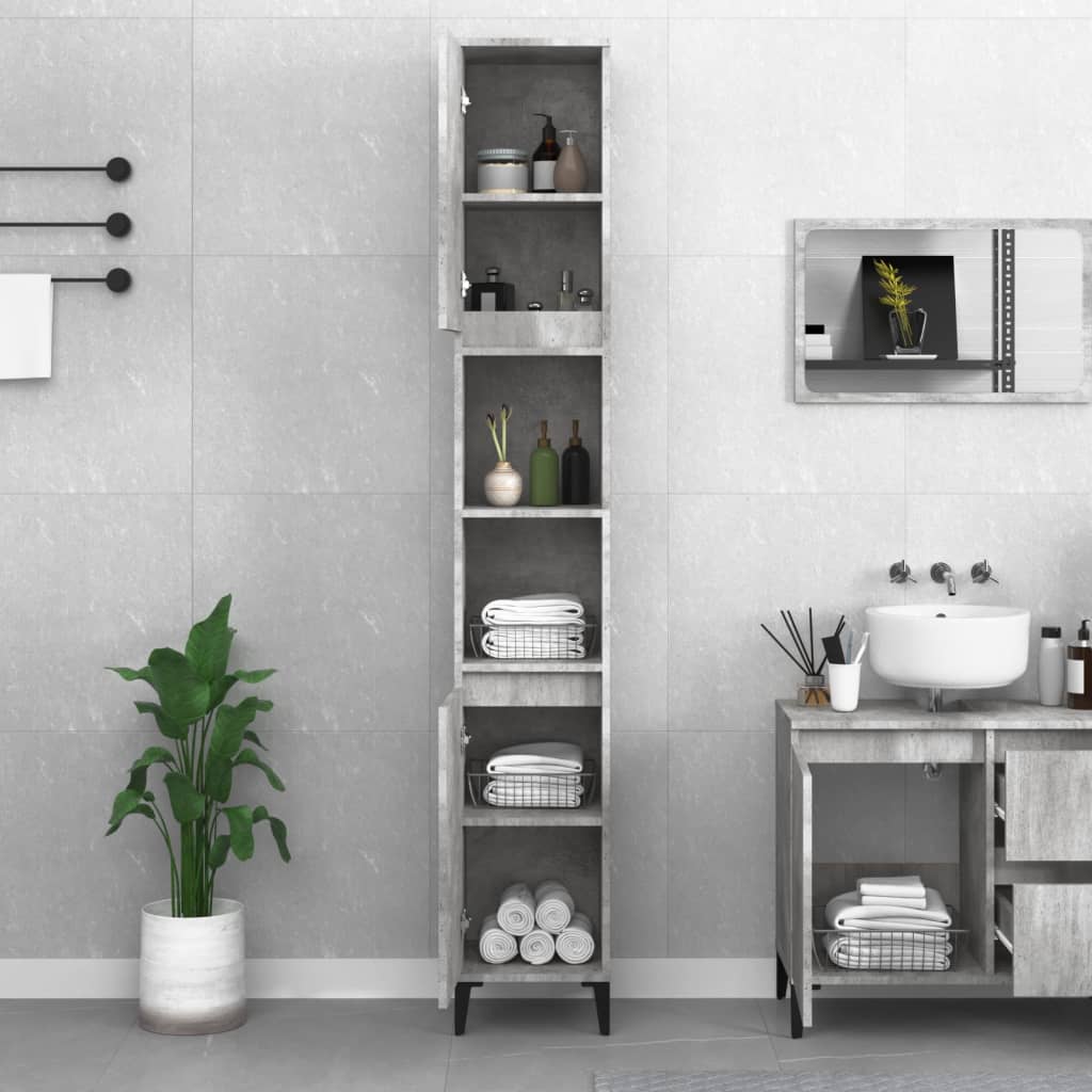Ebony Elegance: Engineered Wood Bathroom Cabinet