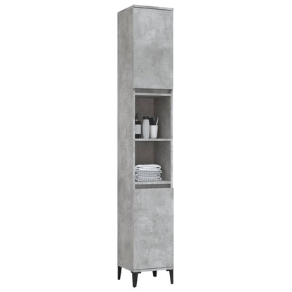 Ebony Elegance: Engineered Wood Bathroom Cabinet