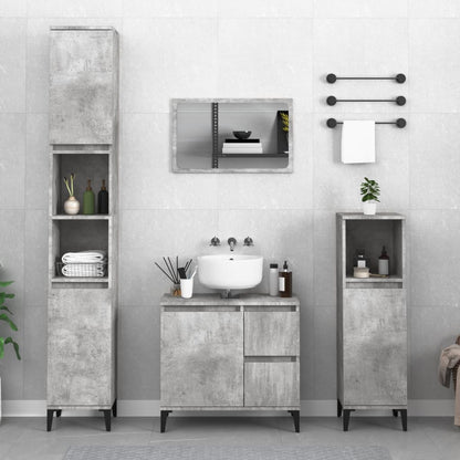 Ebony Elegance: Engineered Wood Bathroom Cabinet