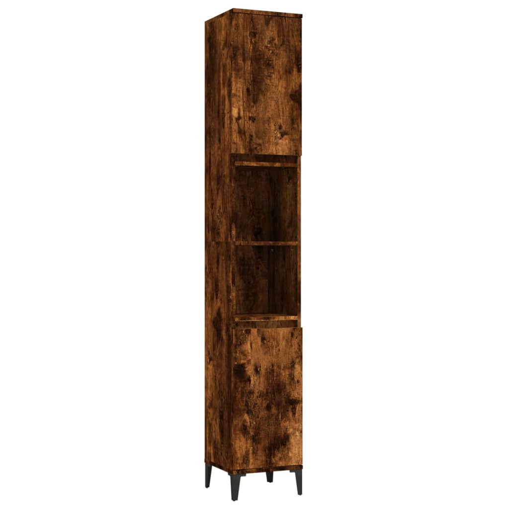 Ebony Elegance: Engineered Wood Bathroom Cabinet
