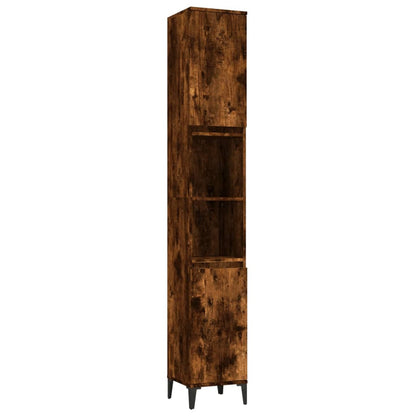 Ebony Elegance: Engineered Wood Bathroom Cabinet