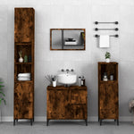 Ebony Elegance: Engineered Wood Bathroom Cabinet