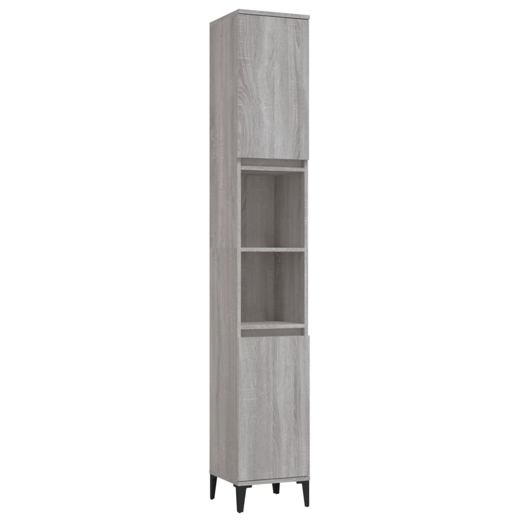 Ebony Elegance: Engineered Wood Bathroom Cabinet