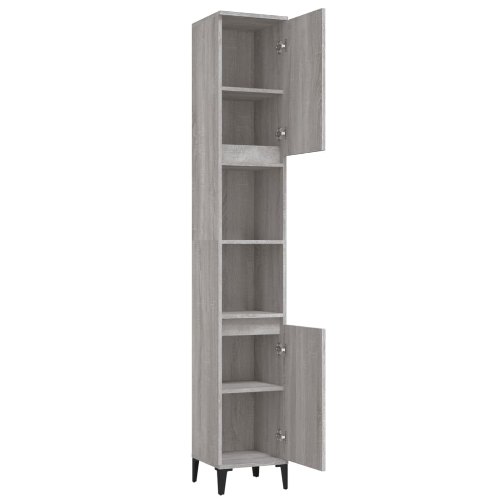 Ebony Elegance: Engineered Wood Bathroom Cabinet