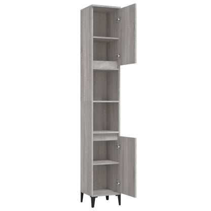 Ebony Elegance: Engineered Wood Bathroom Cabinet
