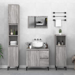 Ebony Elegance: Engineered Wood Bathroom Cabinet