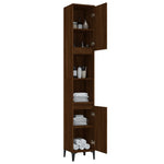 Ebony Elegance: Engineered Wood Bathroom Cabinet