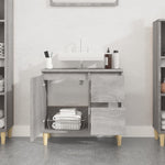 Bathroom Storage Sleek Grey Sonoma Engineered Wood Cabinet