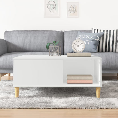 Ethereal Elegance: White Engineered Wood Coffee Table