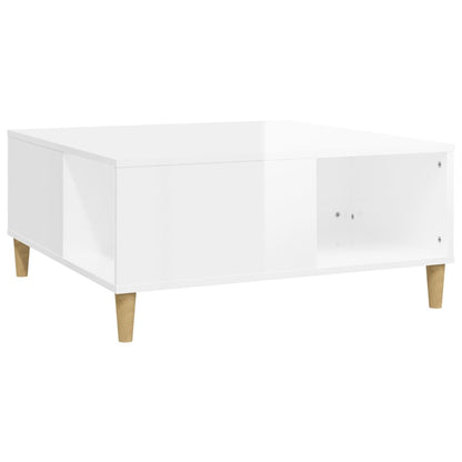 Ethereal Elegance: White Engineered Wood Coffee Table