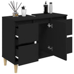 Black Sink Organizer: Engineered Timber Cupboard