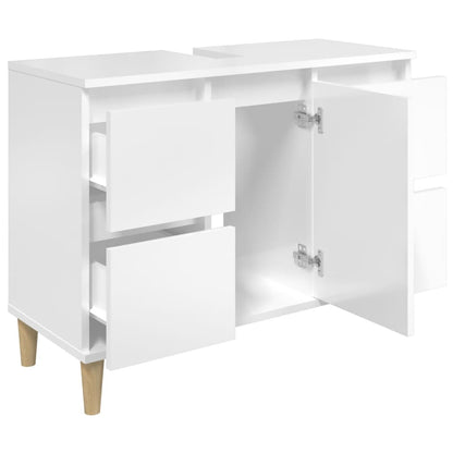 Black Sink Organizer: Engineered Timber Cupboard