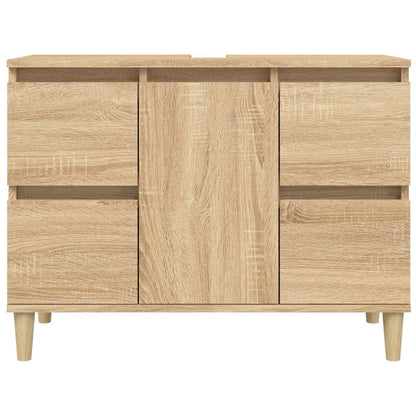 Black Sink Organizer: Engineered Timber Cupboard