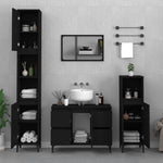 Crafted Vanity Storage Engineered Wood Cabinet Black