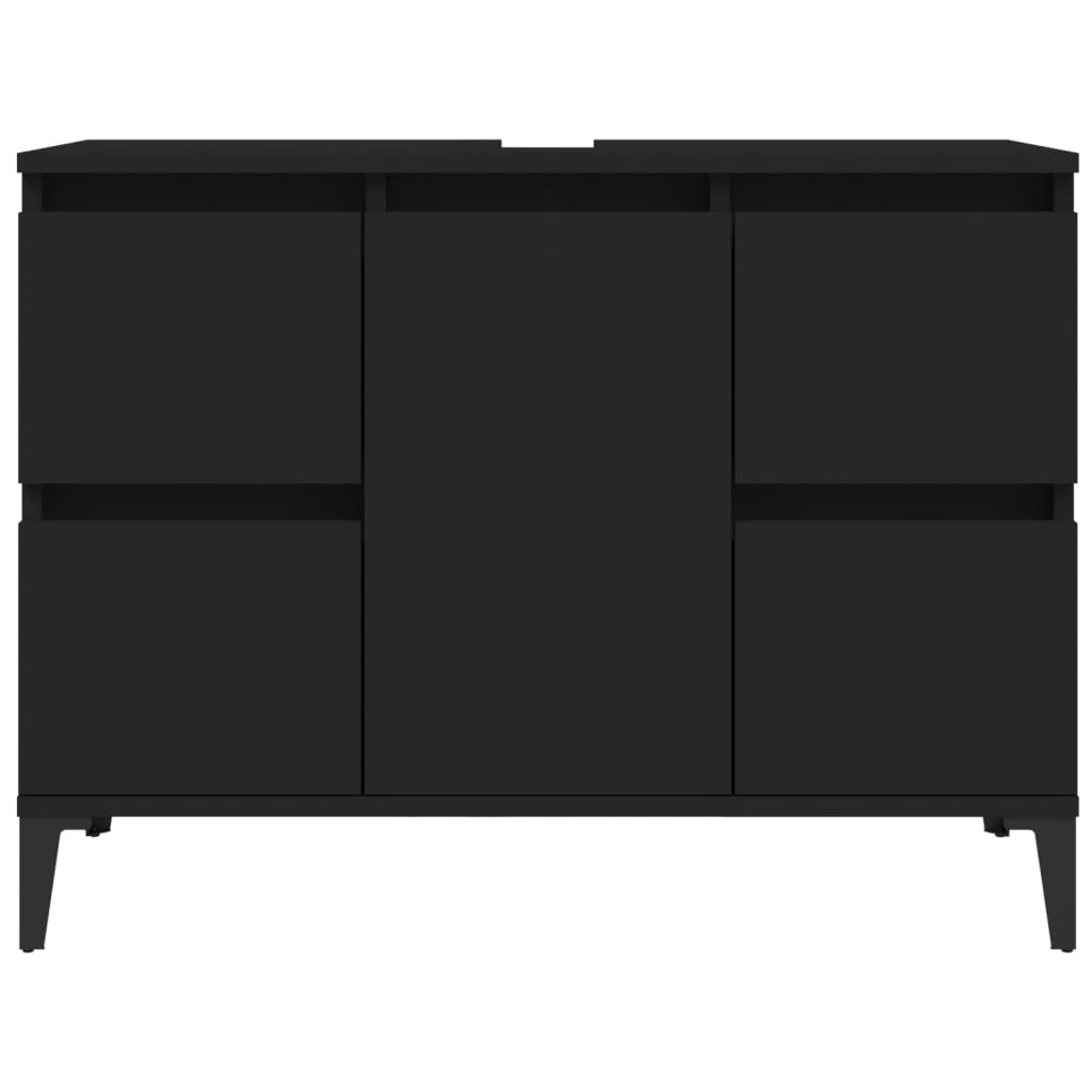Crafted Vanity Storage Engineered Wood Cabinet Black