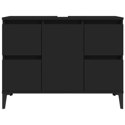 Crafted Vanity Storage Engineered Wood Cabinet Black