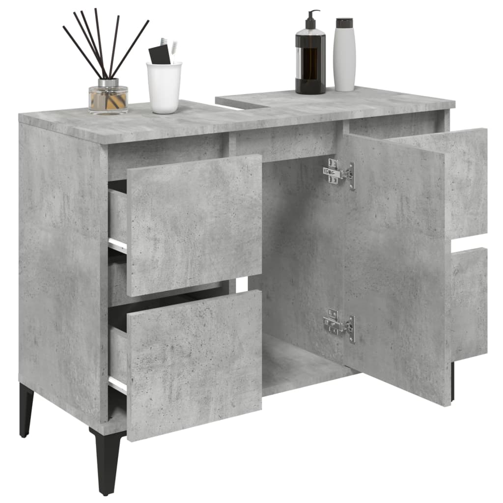 Crafted Vanity Storage Engineered Wood Cabinet Black