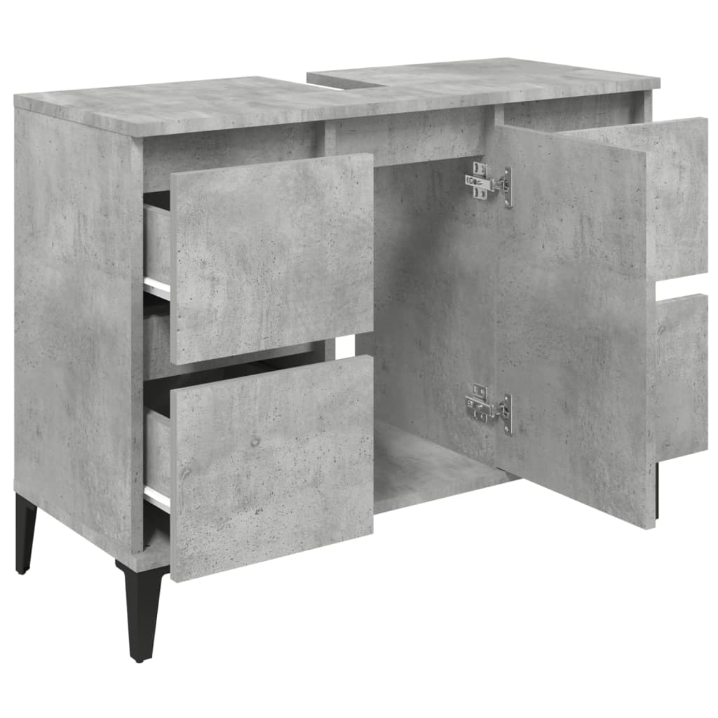 Crafted Vanity Storage Engineered Wood Cabinet Black