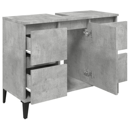 Crafted Vanity Storage Engineered Wood Cabinet Black