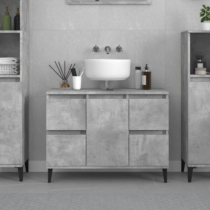 Crafted Vanity Storage Engineered Wood Cabinet Black