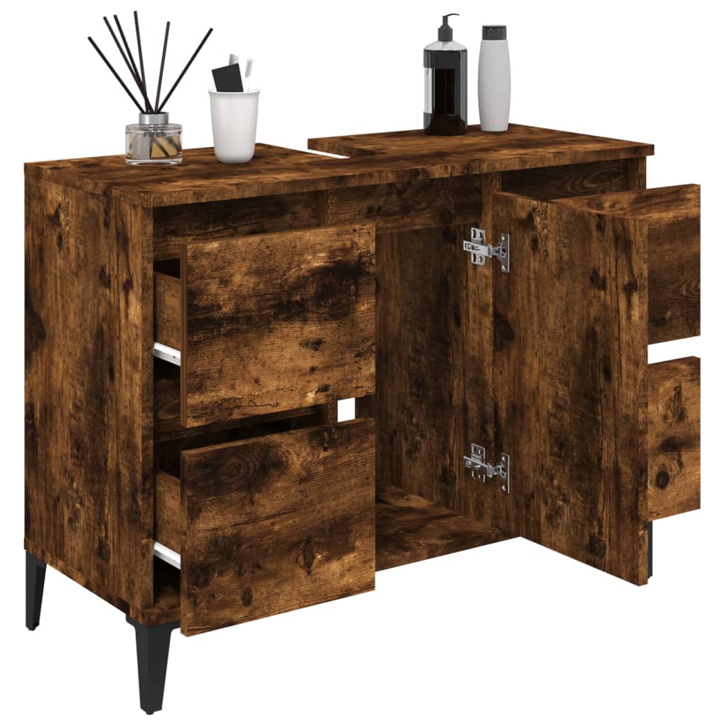 Crafted Vanity Storage Engineered Wood Cabinet Black