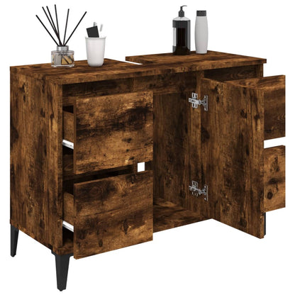 Crafted Vanity Storage Engineered Wood Cabinet Black