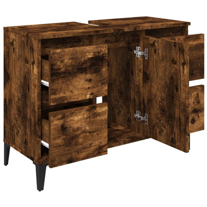 Crafted Vanity Storage Engineered Wood Cabinet Black