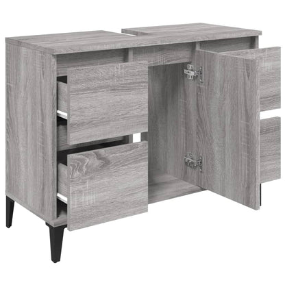 Crafted Vanity Storage Engineered Wood Cabinet Black