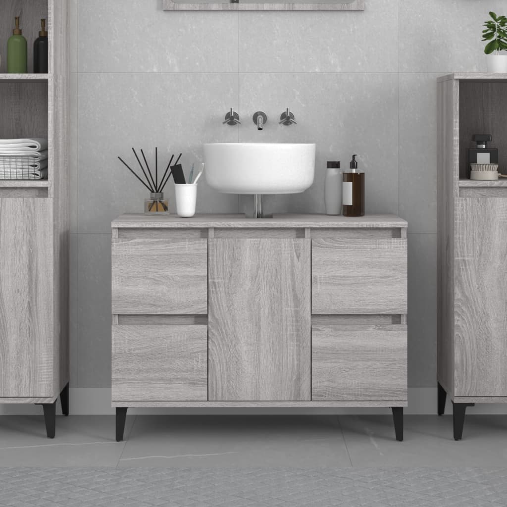 Crafted Vanity Storage Engineered Wood Cabinet Black