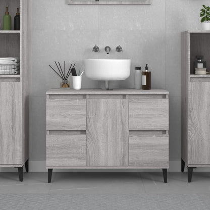 Crafted Vanity Storage Engineered Wood Cabinet Black