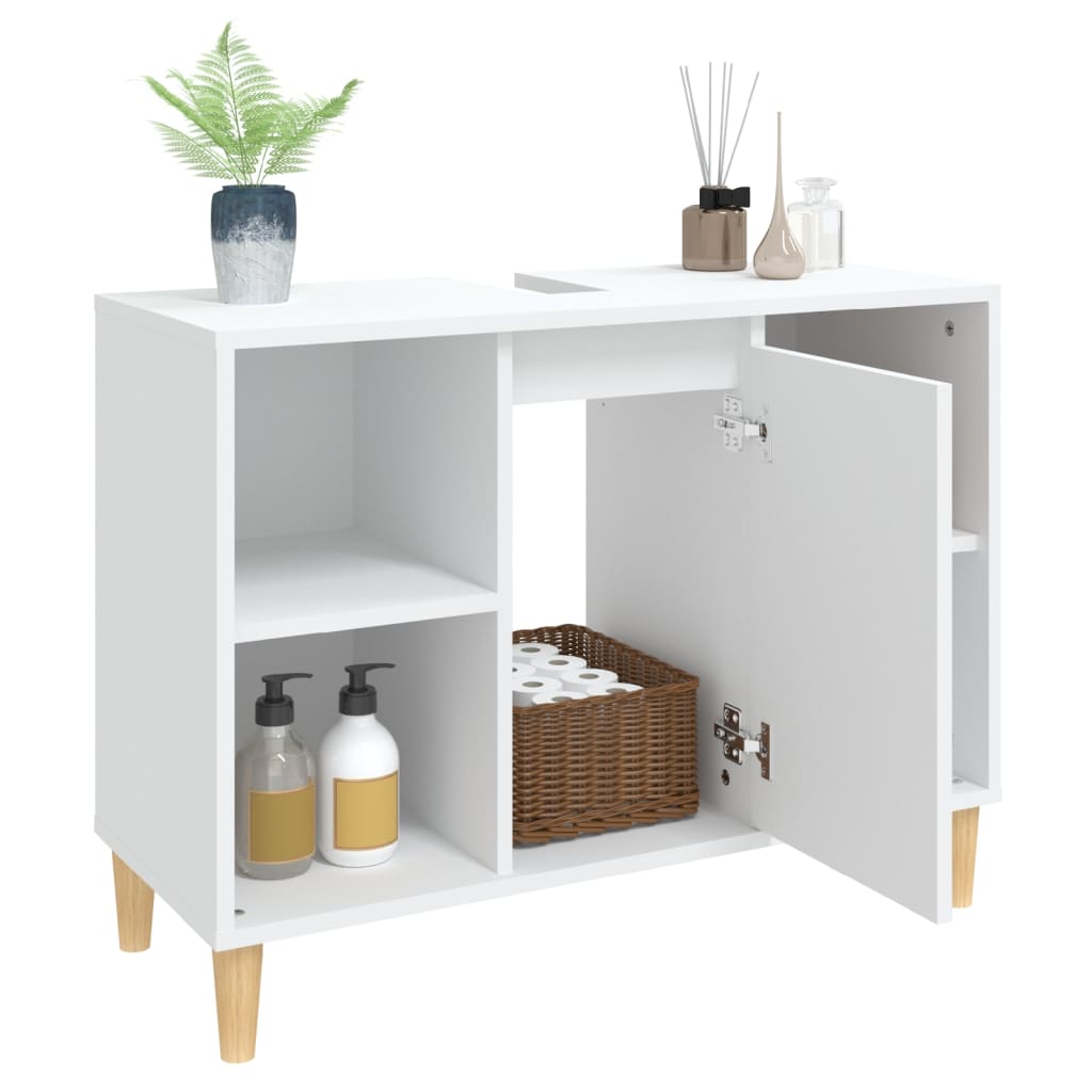 Crafted Vanity Storage Engineered Wood Cabinet White
