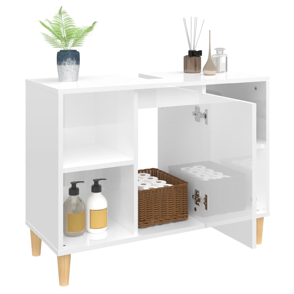 Crafted Vanity Storage Engineered Wood Cabinet White