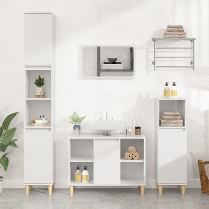 Crafted Vanity Storage Engineered Wood Cabinet White