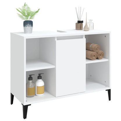White Tinted Engineered Wooden Basin Organizer