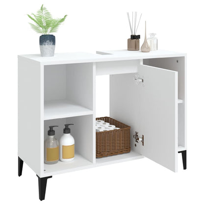 White Tinted Engineered Wooden Basin Organizer